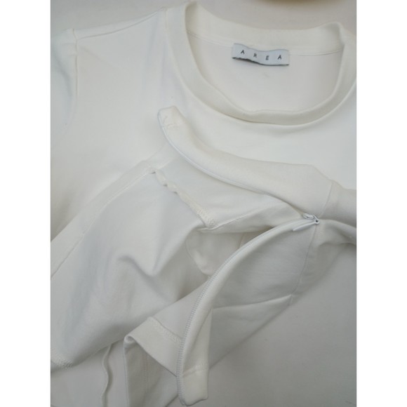 Area NYC Women's White Crystal Pyramid Cup Short Sleeve T-Shirt Size XS - Picture 8 of 10